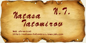 Nataša Tatomirov vizit kartica